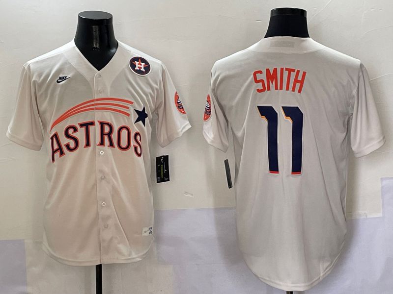 Men Houston Astros #11 Smith Cream Five generations Joint Name 2025 Nike MLB Jersey style 10->houston astros->MLB Jersey